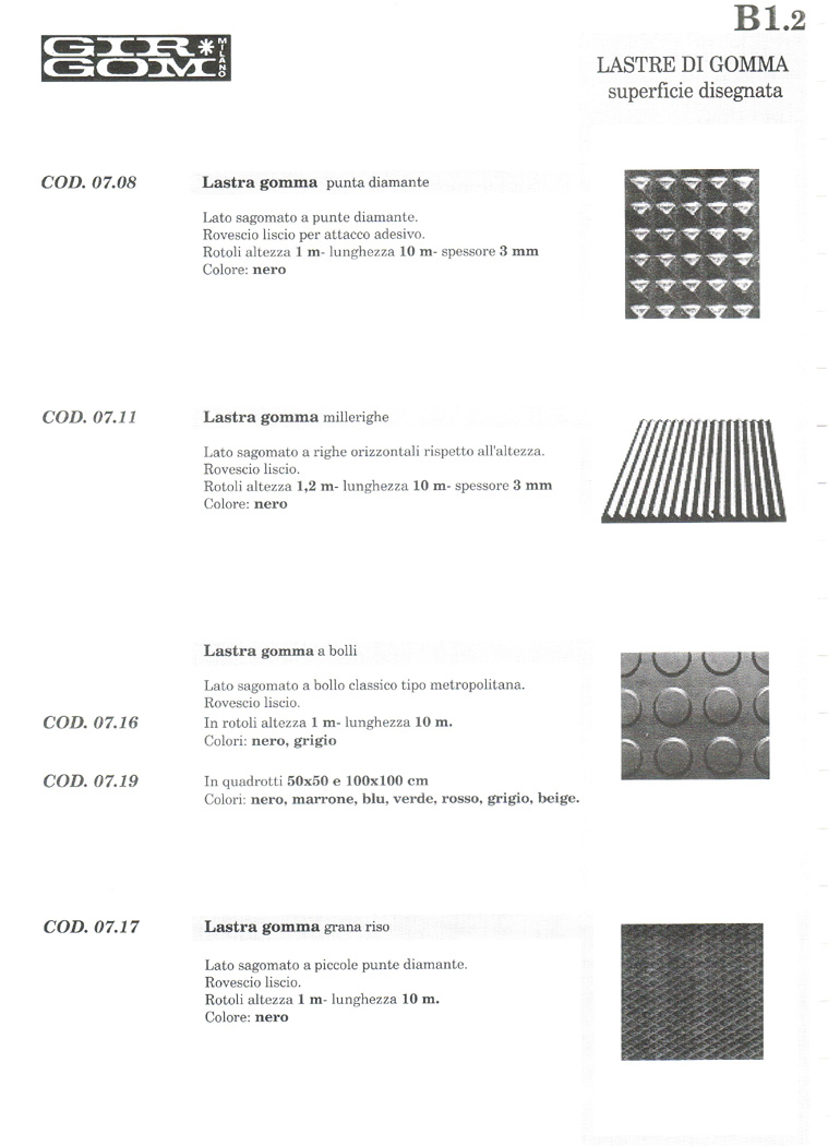 lastre di gomma B-1.2