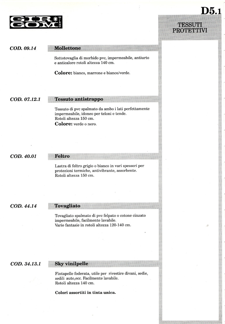 tessuti protettivi D-5.1