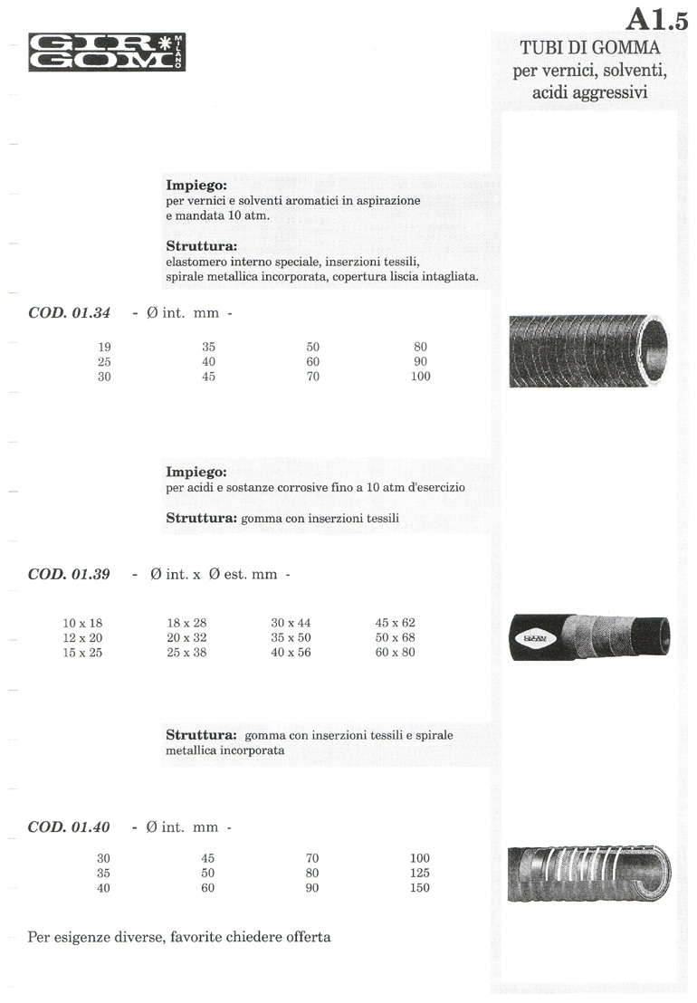 tubi gomma A-1.5