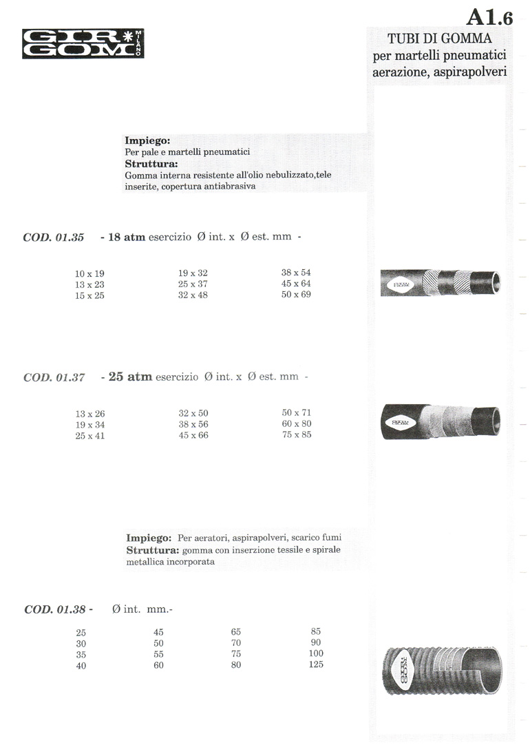 tubi gomma A-1.6