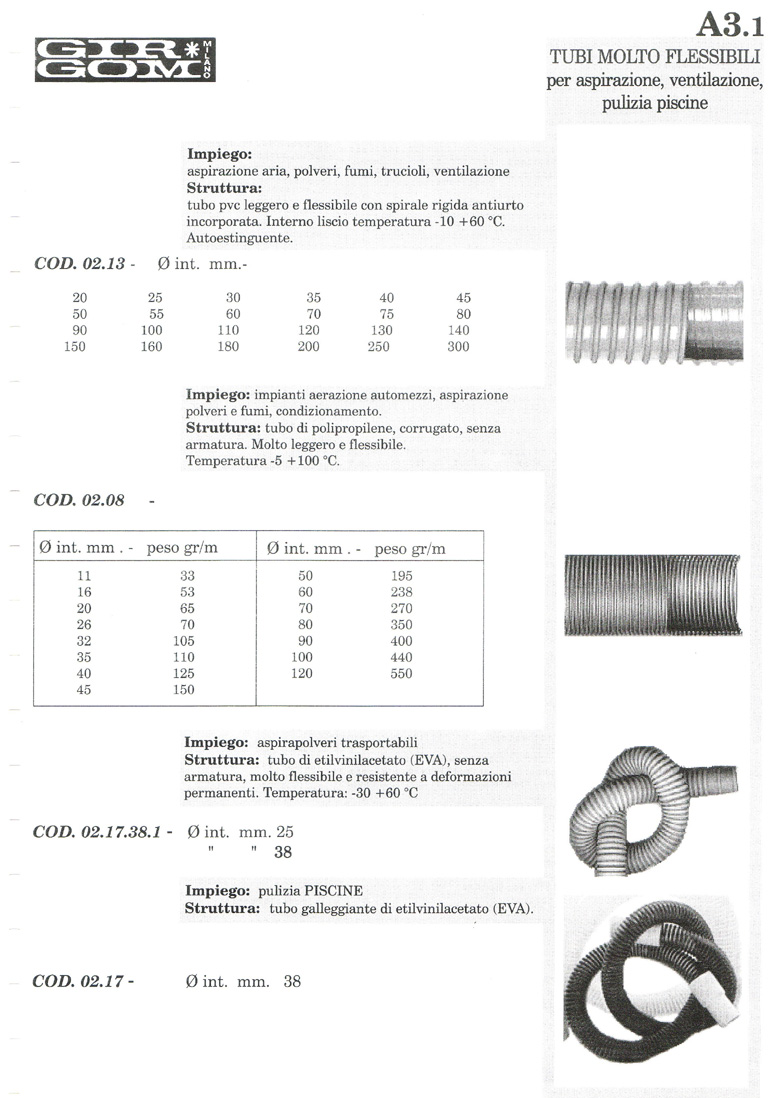 tubi molto flessibili A-3.1